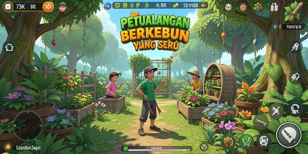 Tampilan gameplay seru dalam 73K saat bercocok tanam.