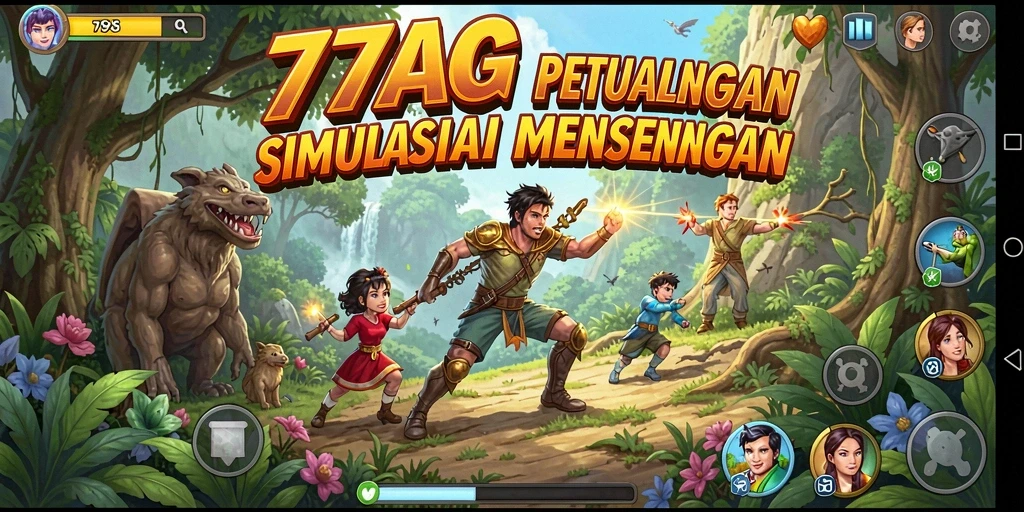 Tampilan gameplay menarik dalam 77AG yang menggambarkan petualangan simulasi.