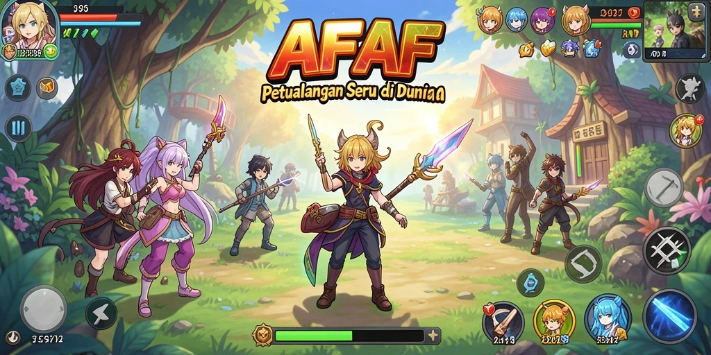 Screenshot AFAF menampilkan pertarungan seru dan karakter anime yang menarik.