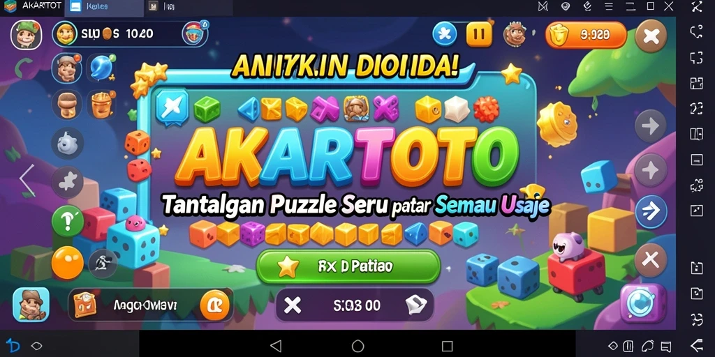 Tampilan gameplay menantang di AKARTOTO dengan puzzle penuh warna.