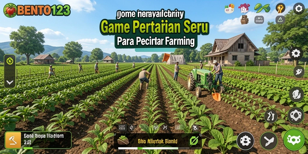 Tampilan gameplay BENTO123 yang menampilkan aktivitas pertanian.