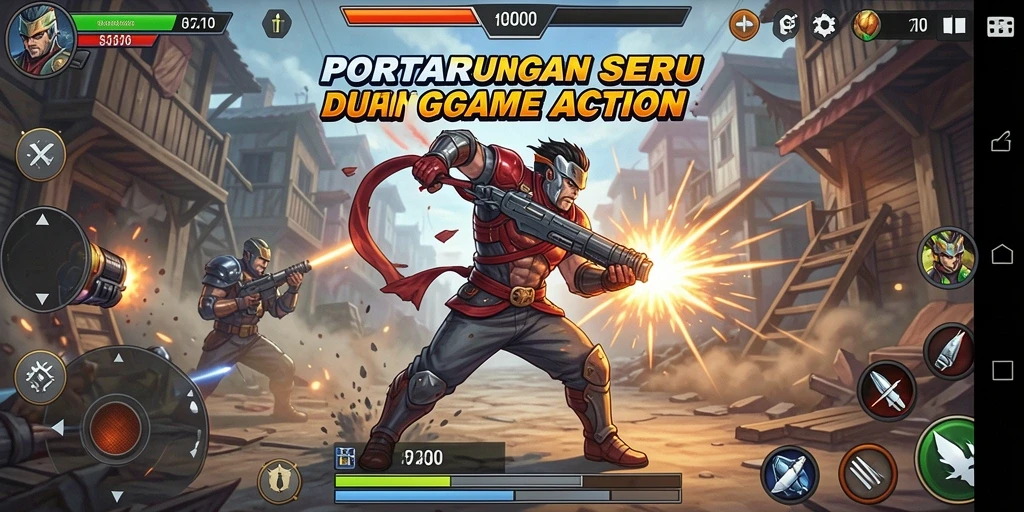 Screenshot gameplay BOS5000 menampilkan aksi pertarungan yang mendebarkan.