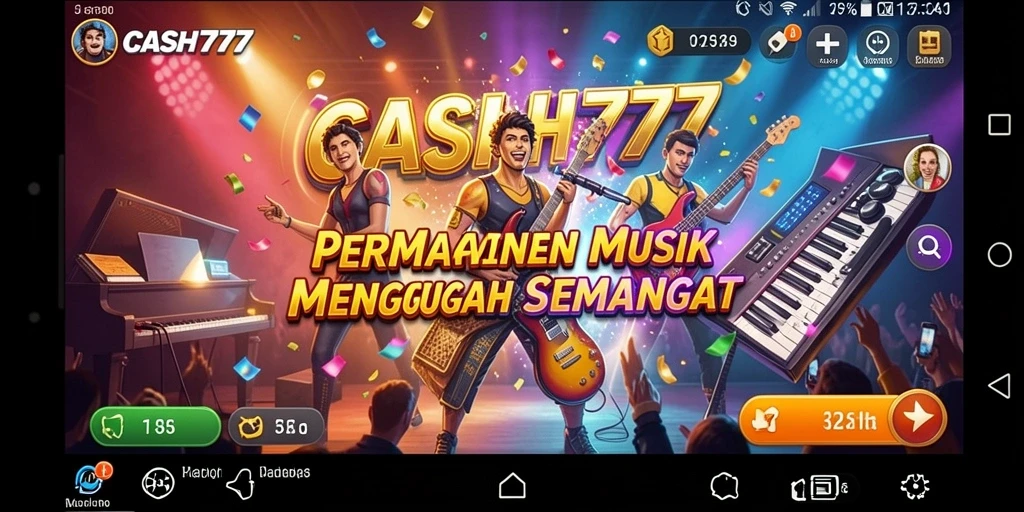Screenshot gameplay <strong>CASH777</strong> yang menampilkan keseruan bermain musik.