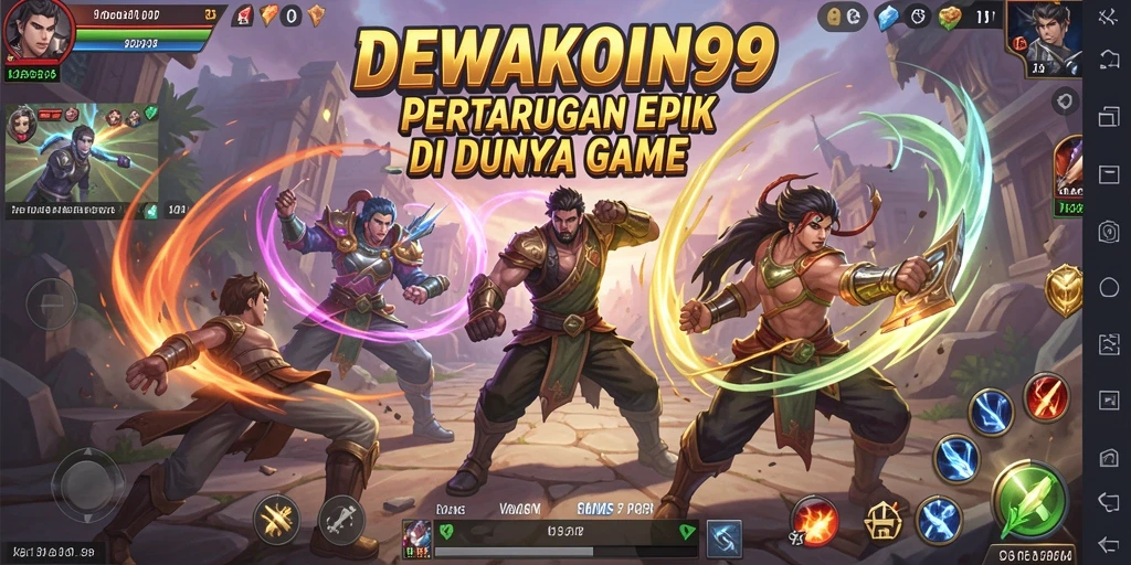 Screenshot dari gameplay DEWAKOIN99 menunjukkan pertarungan yang mendebarkan.