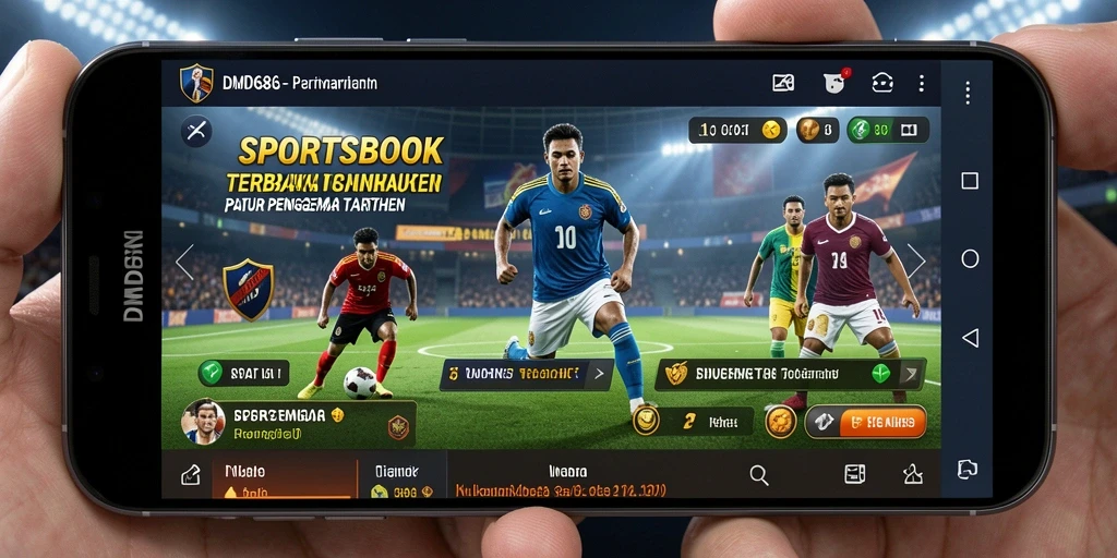 Tampilan gameplay DMD686 dengan berbagai pilihan taruhan olahraga.