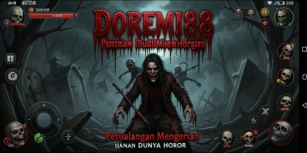 Screenshot gameplay DOREMI88 menampilkan seramnya lingkungan horor.