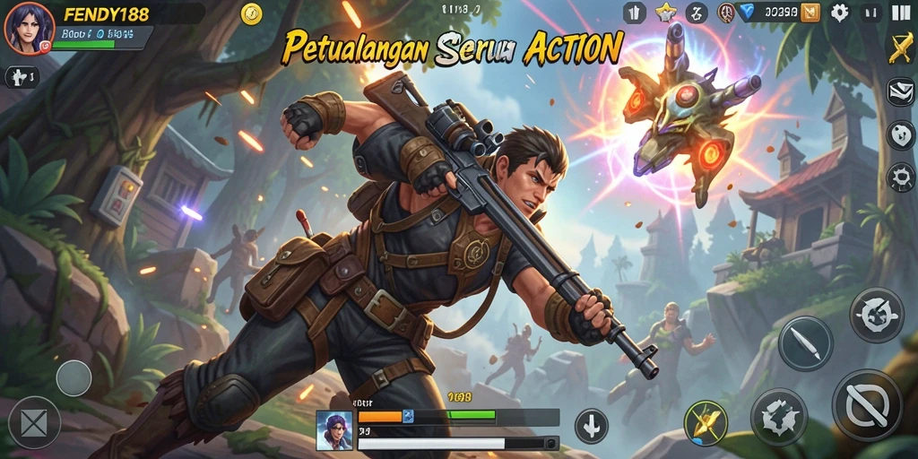 Tampilan gameplay FENDY188 yang penuh aksi dan seru.