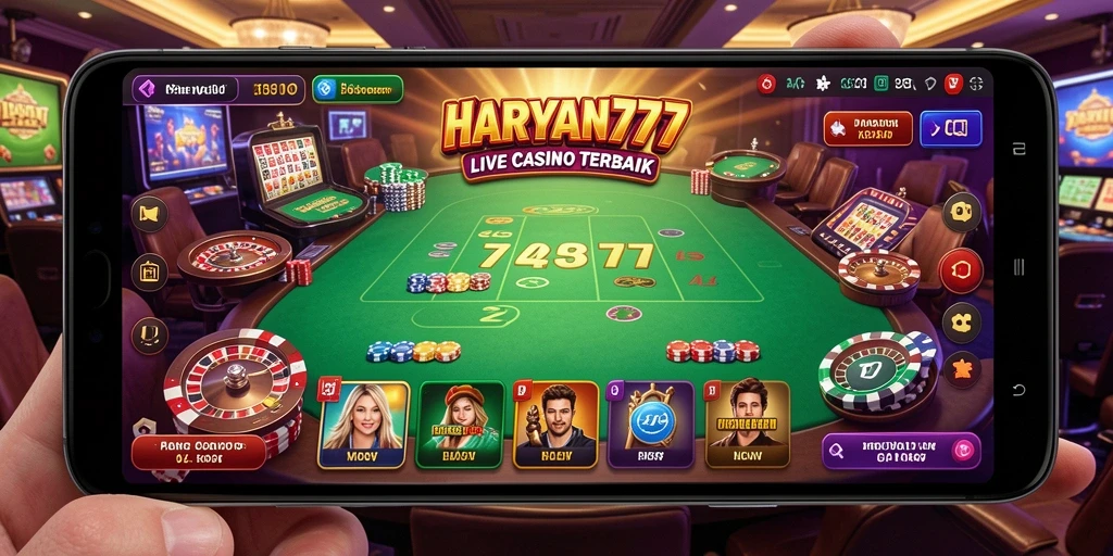 Tangkapan layar utama HARAPAN777 menampilkan gameplay Live Casino yang menarik.