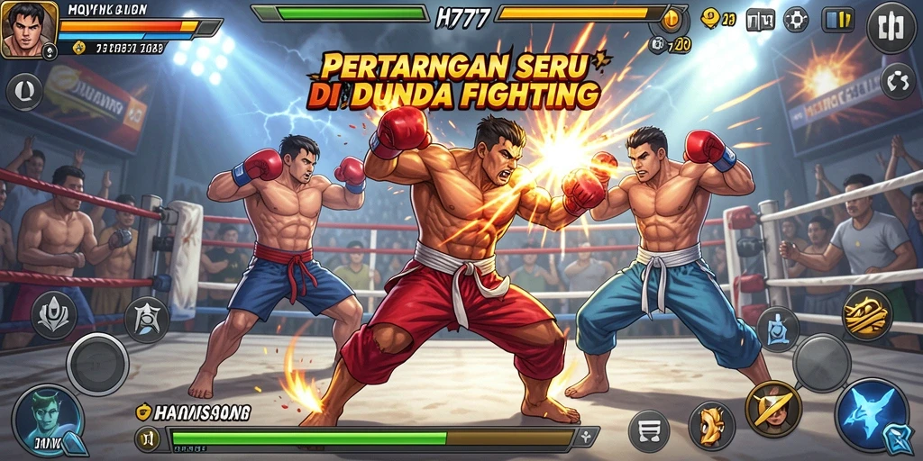 Tampilan gameplay HQ777 yang penuh aksi dan pertarungan seru.