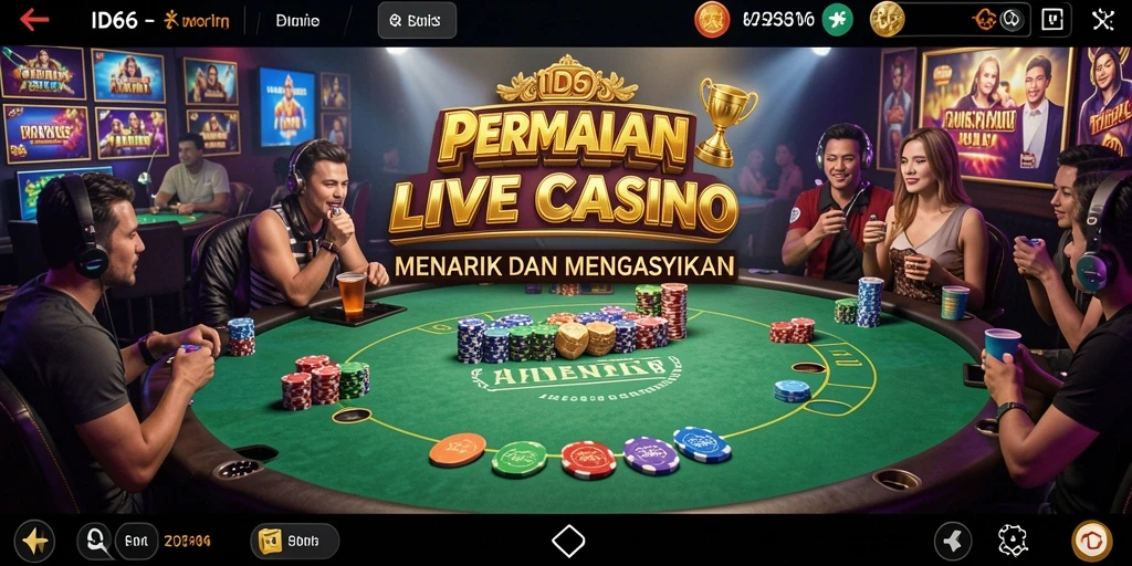 Screenshot ID66 menampilkan dealer langsung dan gameplay yang seru.