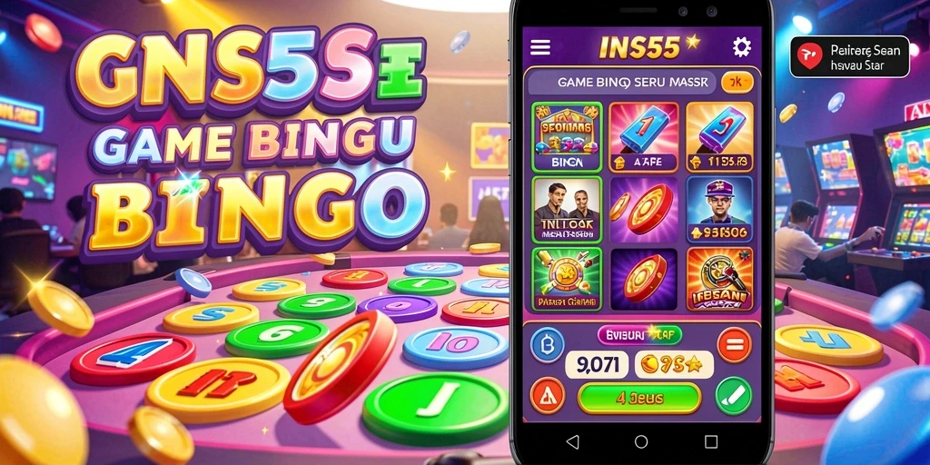 Tampilan utama INS55 dengan gameplay Bingo yang seru dan interaktif.
