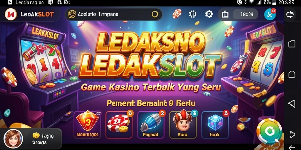 Tampilan menarik dari gameplay LEDAKSLOT yang menampilkan slot kasino.