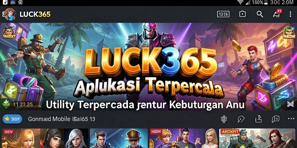 Screenshot utama LUCK365 yang menampilkan antarmuka pengguna yang intuitif.