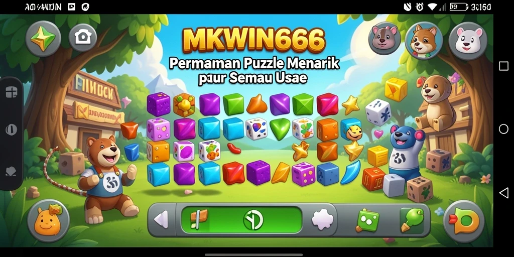 Tampilan gameplay menantang di MKWIN666 dengan berbagai level Puzzle.
