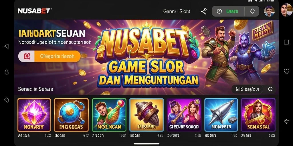 Tampilan gameplay Slot yang menarik dan penuh warna di NUSABET.