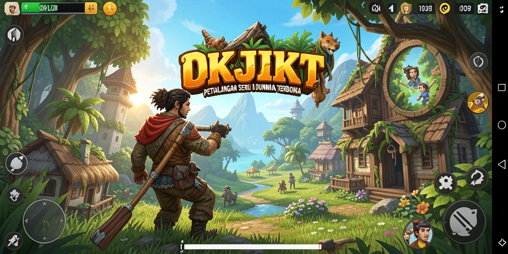 Screenshot gameplay OKJKT dengan pemandangan eksplorasi yang menakjubkan.