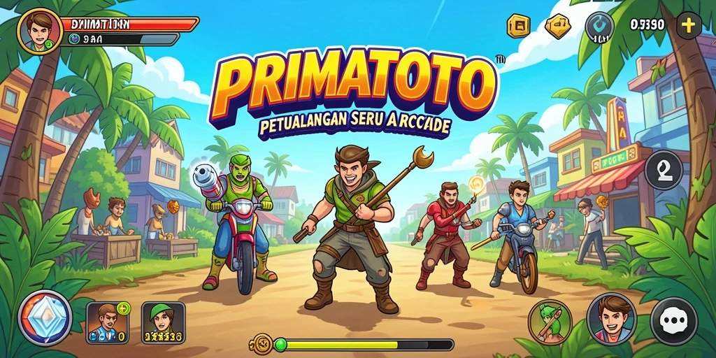 Screenshot gameplay PRIMATOTO yang menampilkan aksi seru di dunia arcade.