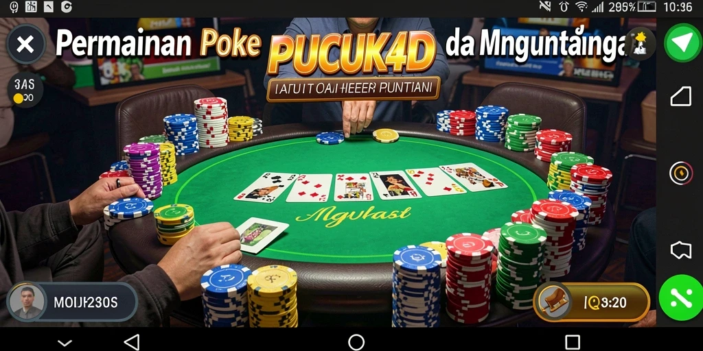 Tangkapan layar utama PUCUK4D menampilkan aksi seru dalam permainan poker.
