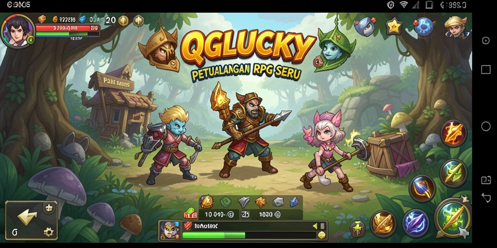 Tangkapan layar menunjukkan aksi seru di QGLUCKY dengan grafis memukau.