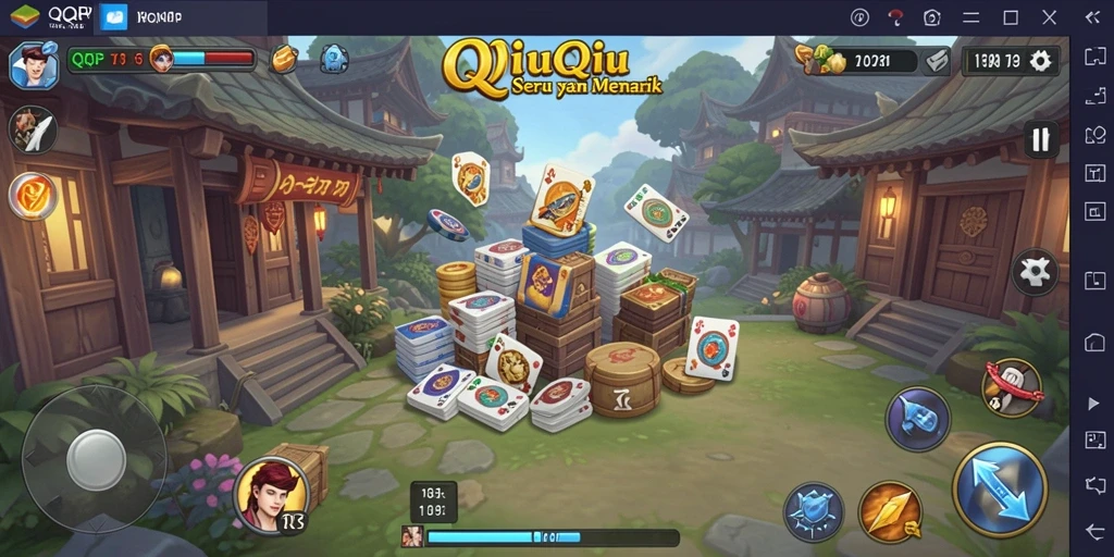 Screenshot utama QQRP menampilkan aksi seru permainan QiuQiu.