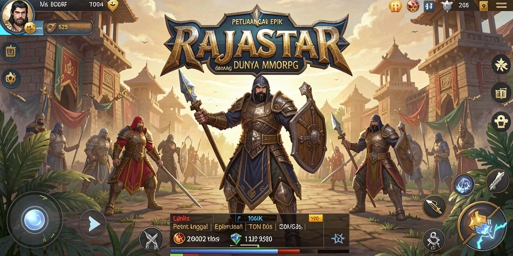 Tangkapan layar menunjukkan aksi seru dalam gameplay MMORPG RAJASTAR.