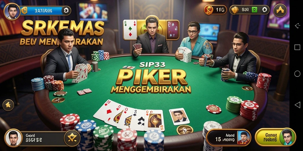 Gambaran gameplay seru dalam SIP33 dengan suasana poker yang mendebarkan.