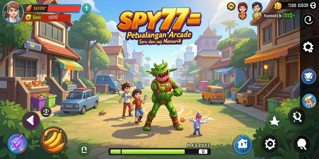 Tampilan gameplay seru SPY77 yang penuh aksi.