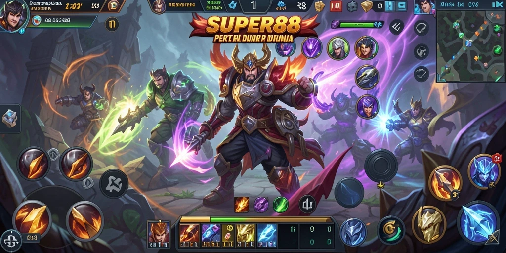 Tampilan gameplay seru dalam <strong>SUPER88</strong> dengan aksi MOBA yang mendebarkan.