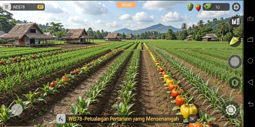 Tampilan screenshot gameplay yang menunjukkan aktivitas bertani yang asyik.