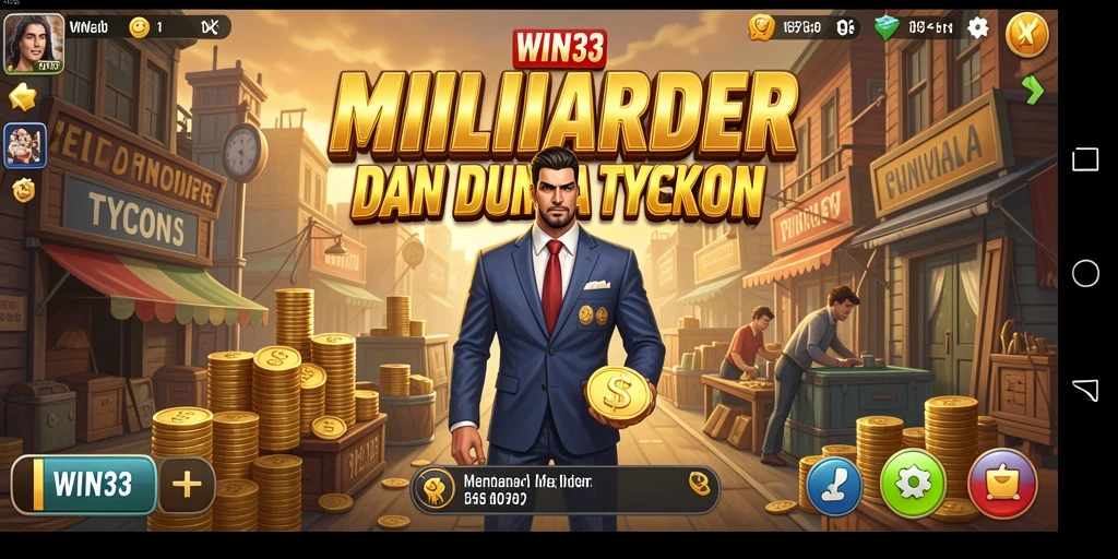 Screenshot gameplay WIN33 yang menunjukkan serunya mengelola bisnis Tycoon.