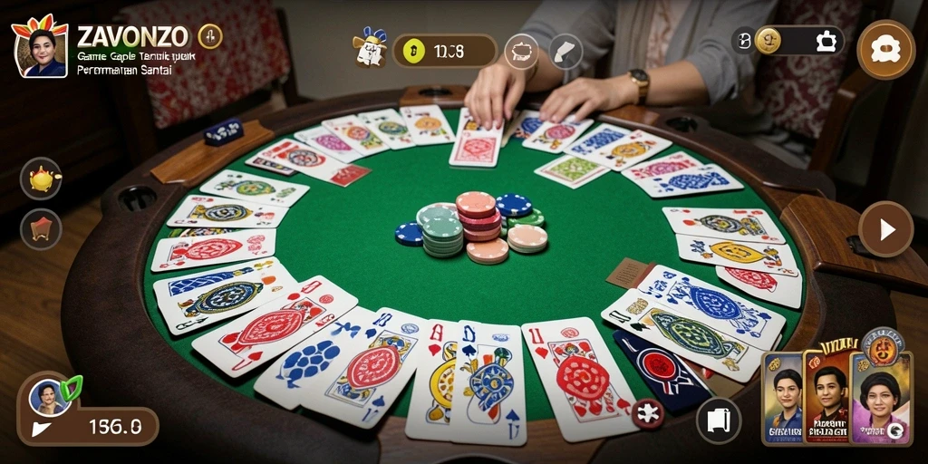 Tampilan menarik dari gameplay Gaple di ZAVONZO.